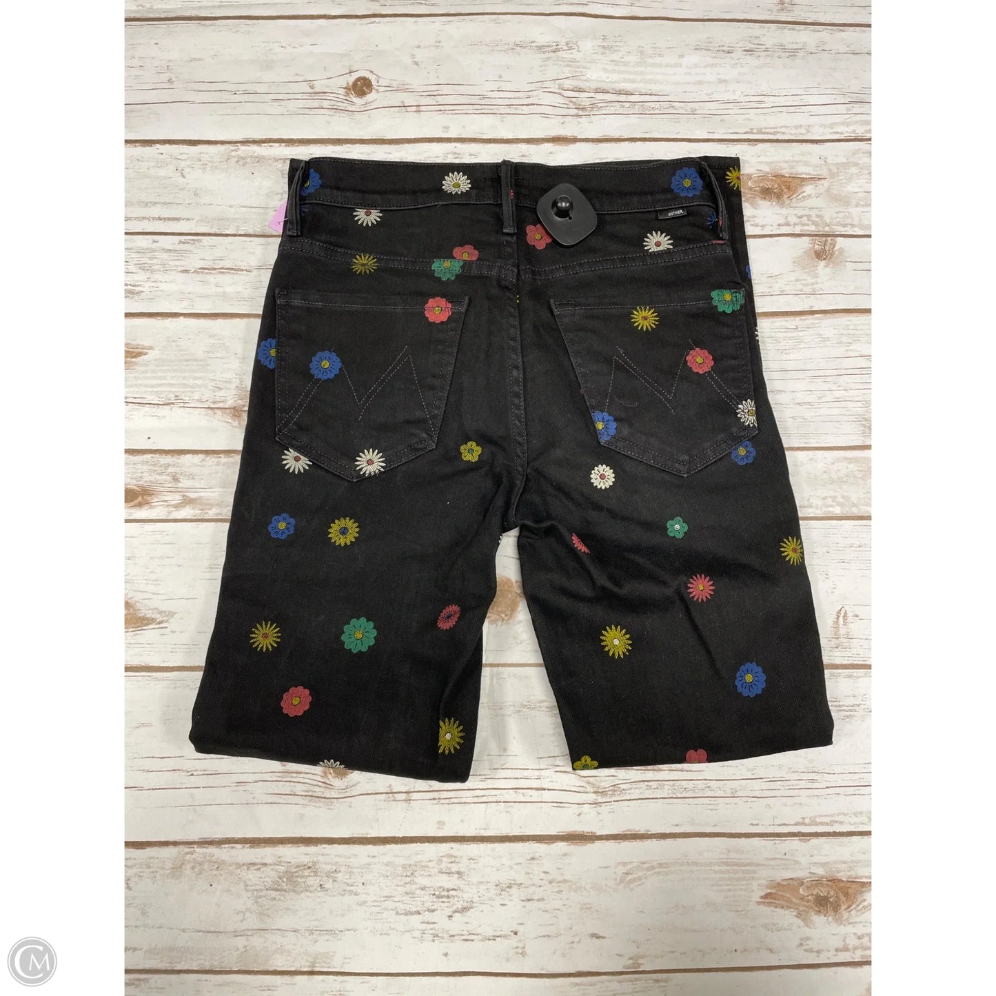 Jeans Straight By Mother In Black Denim, Size: 2