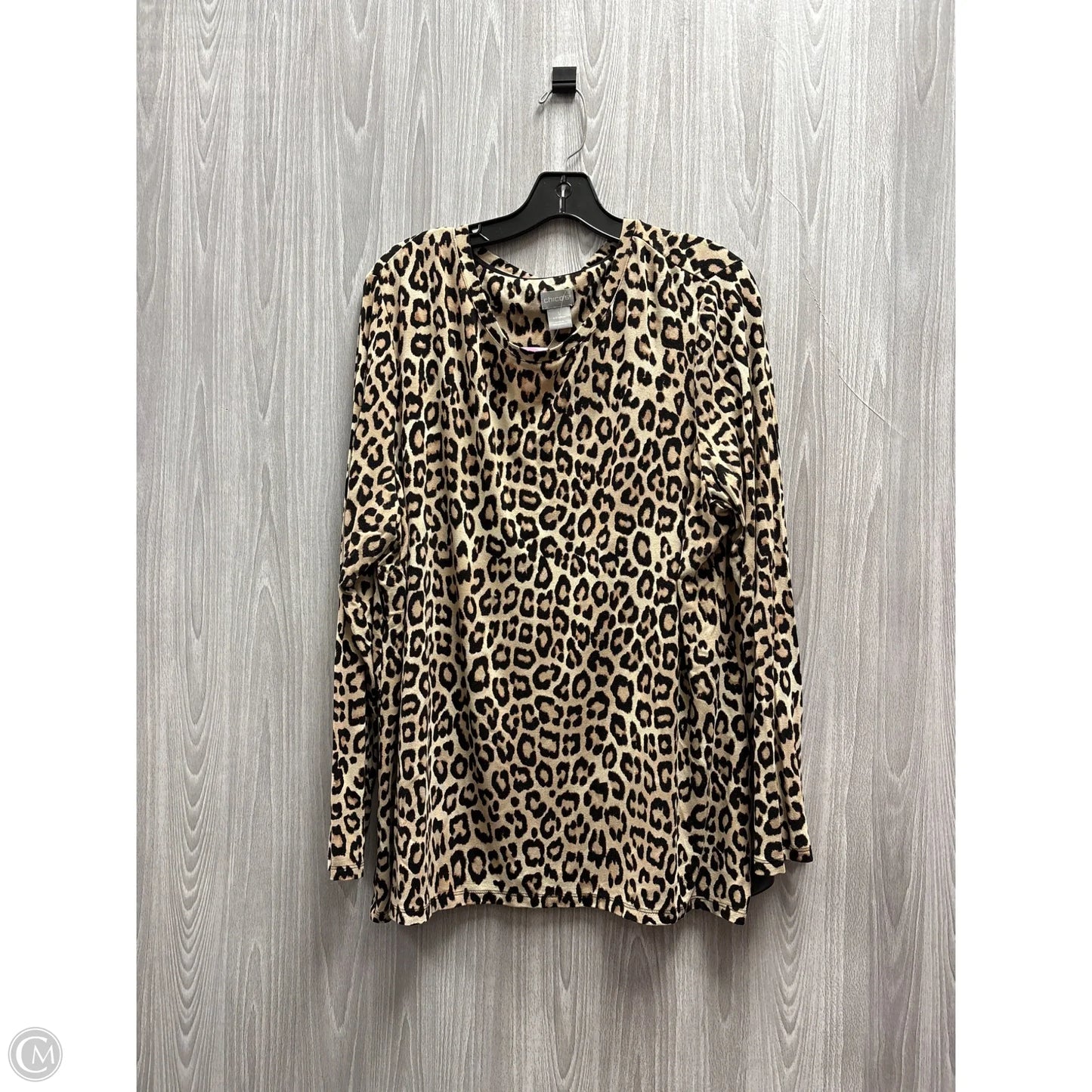 Top Long Sleeve By Chicos In Animal Print, Size: Xl