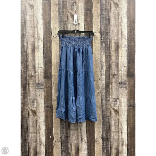 Skirt Midi By Chelsea And Theodore In Blue Denim, Size: S