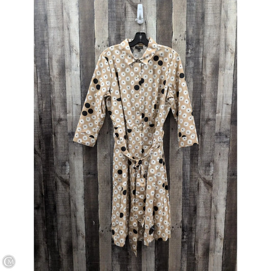 Dress Casual Midi By Talbots In Cream & White, Size: M
