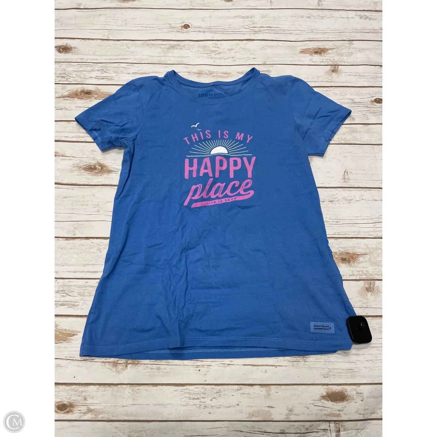 Top Short Sleeve By Life Is Good In Blue, Size: M