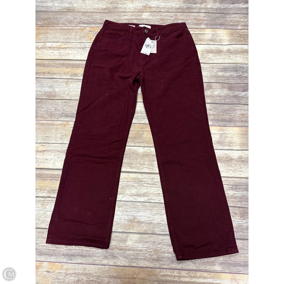 Jeans Straight By Mng In Maroon, Size: 12