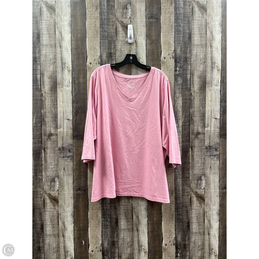 Top Short Sleeve By D&co. In Pink, Size: 3x