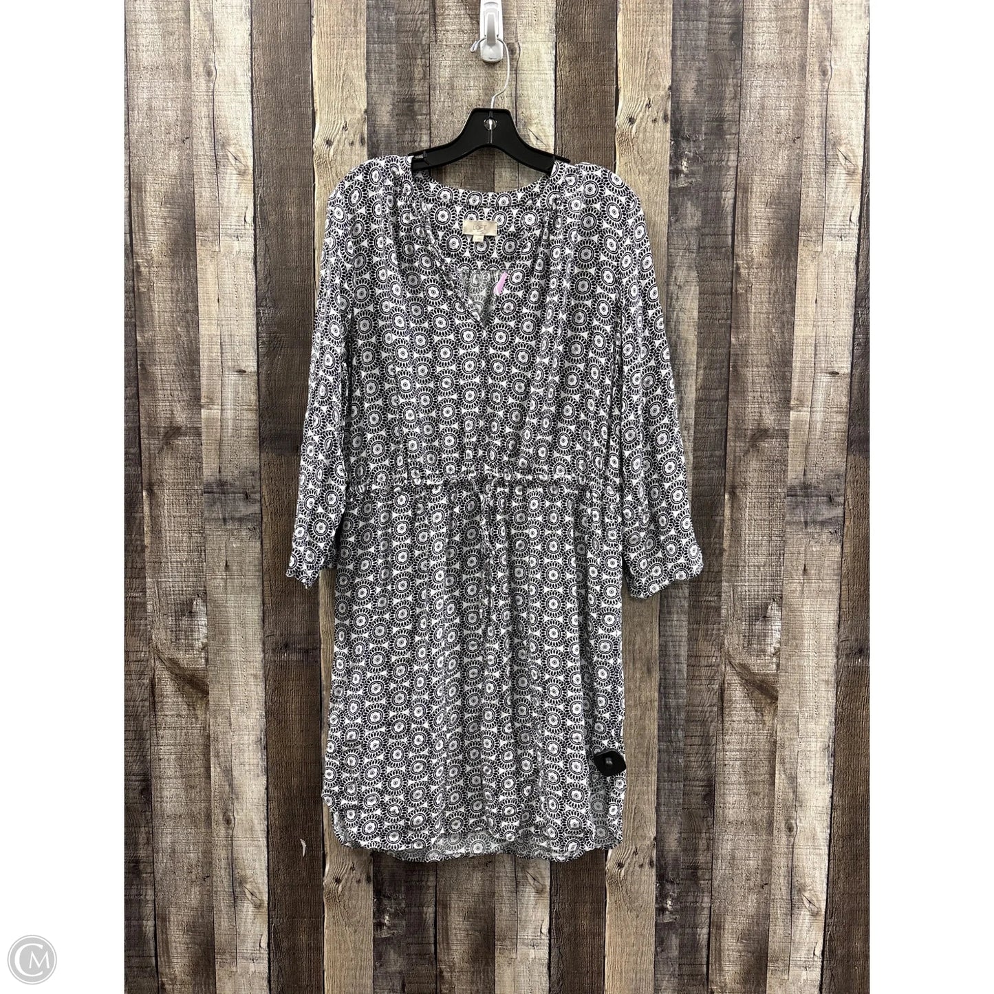 Dress Casual Midi By Loft In Black & White, Size: L