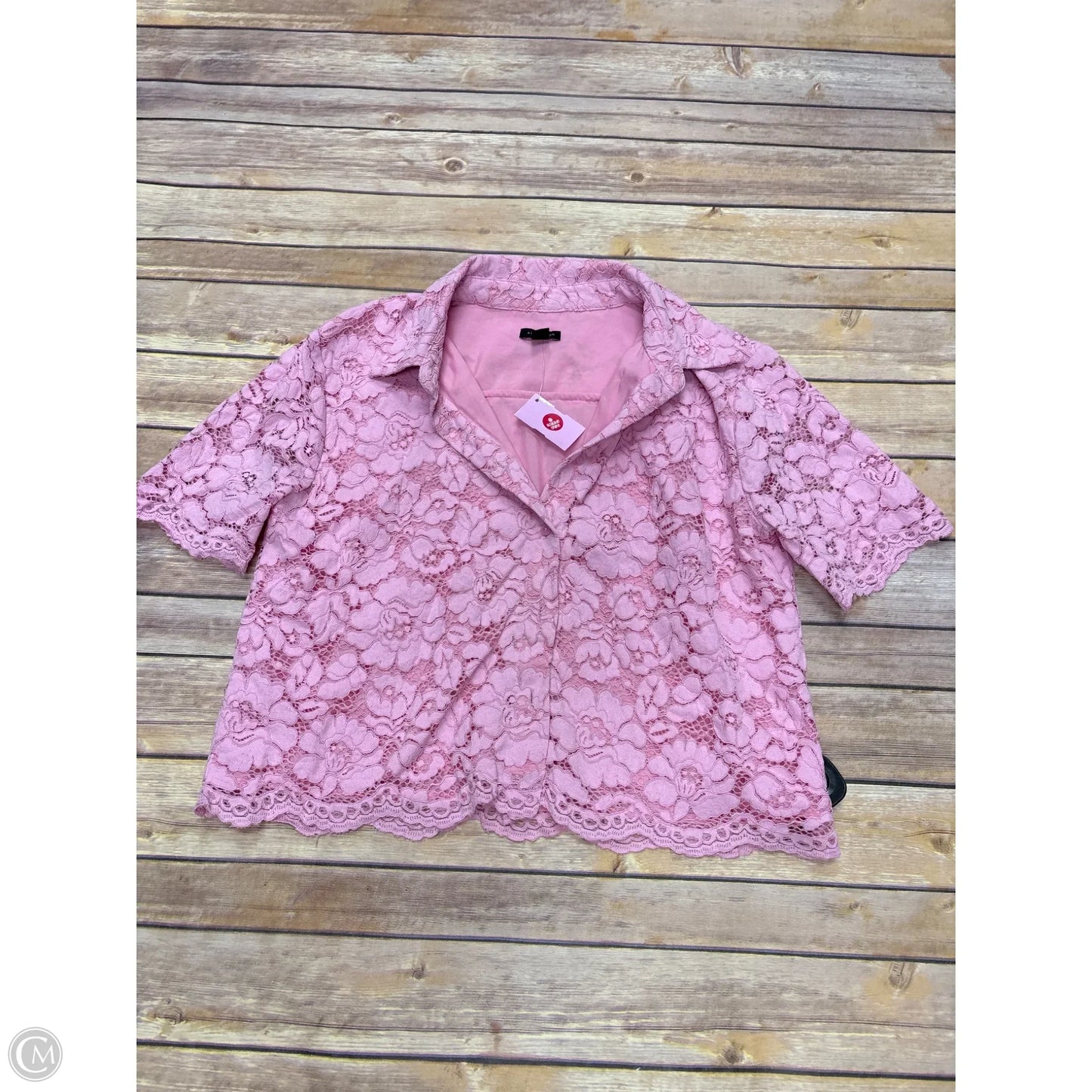 Top Short Sleeve By Ann Taylor In Pink, Size: S