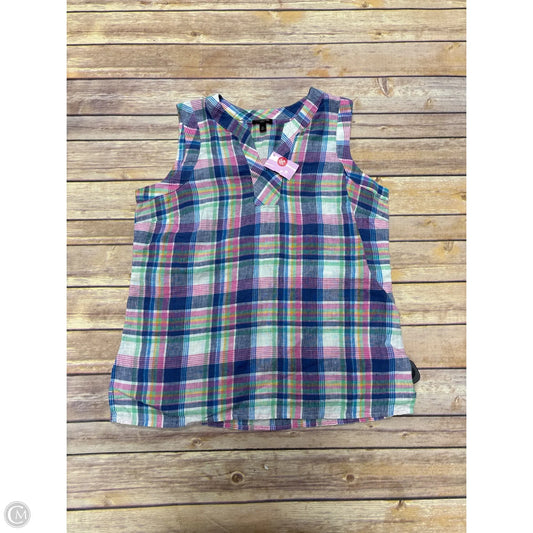 Top Sleeveless By Talbots In Plaid Pattern, Size: Sp