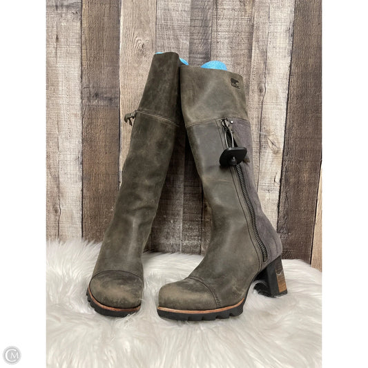 Boots Knee Heels By Sorel In Grey, Size: 7