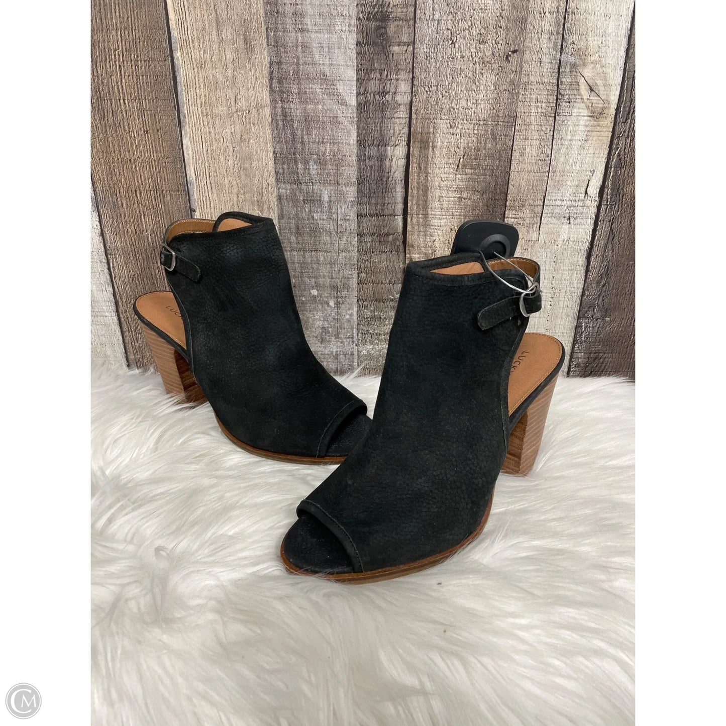 Sandals Heels Block By Lucky Brand In Black, Size: 8.5
