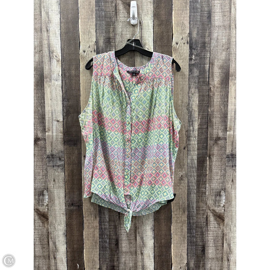 Top Sleeveless By Zac And Rachel In Multi-colored, Size: 2x