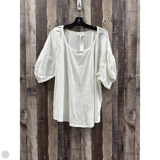 Top Short Sleeve By Candace Cameron Bure In White, Size: 2x