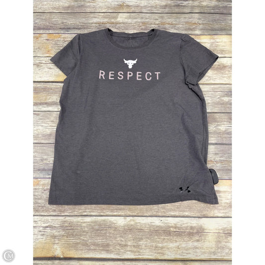 Athletic Top Short Sleeve By Under Armour In Grey, Size: M