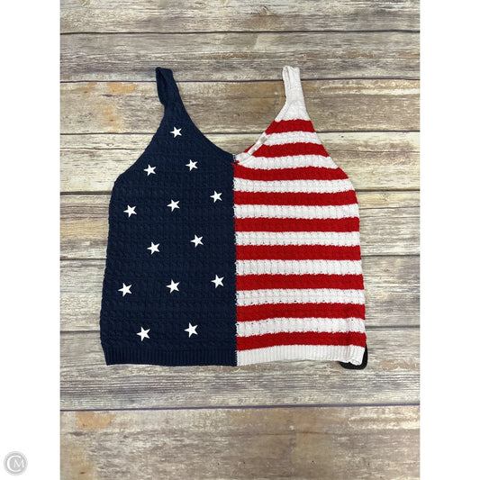 Top Sleeveless By Moon And Madison In Red & White, Size: M