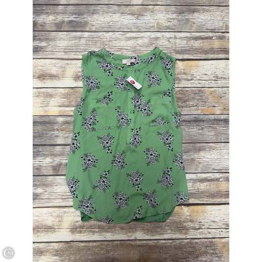 Top Sleeveless By Loft In Green, Size: M