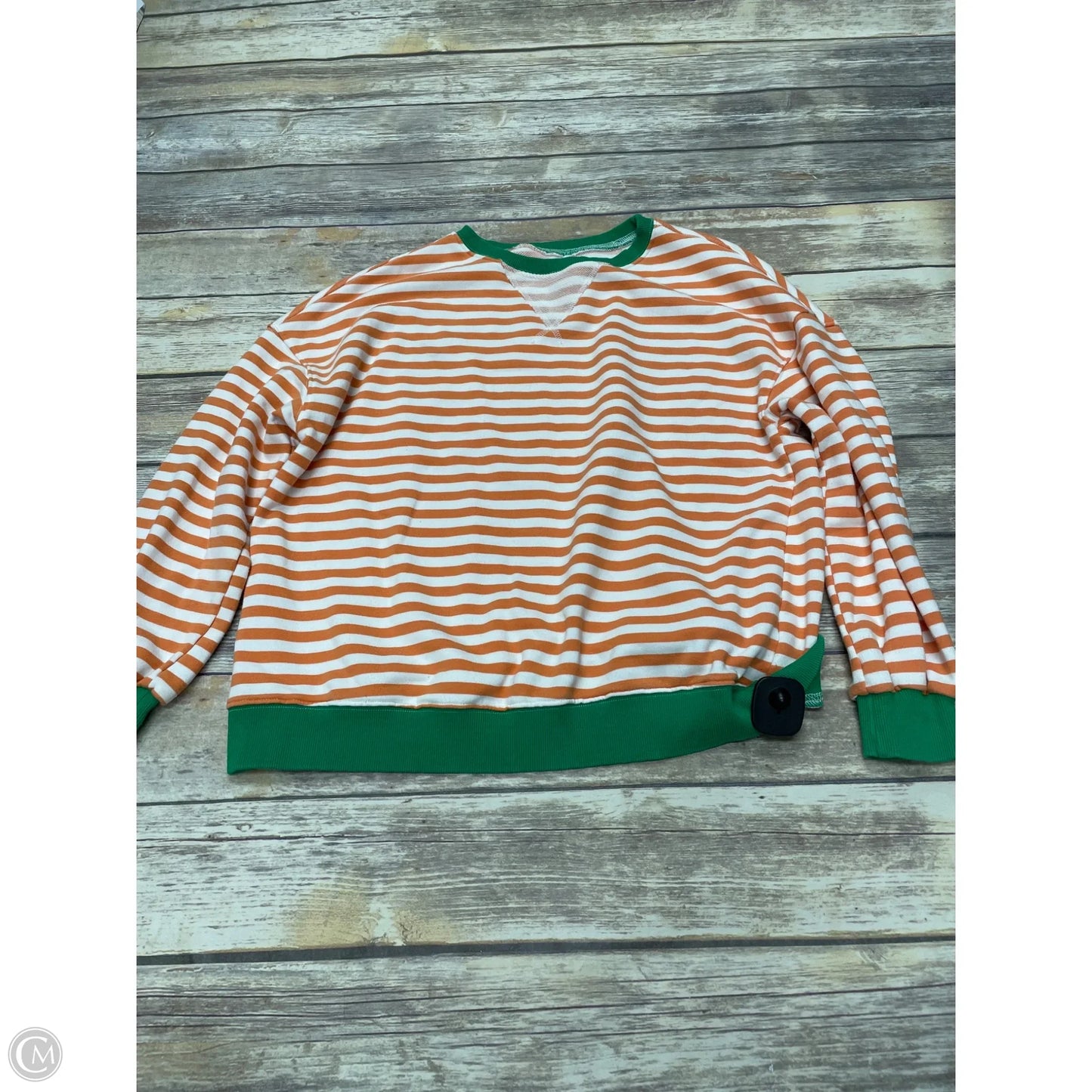 Sweatshirt Crewneck By Cmf In Striped Pattern, Size: M