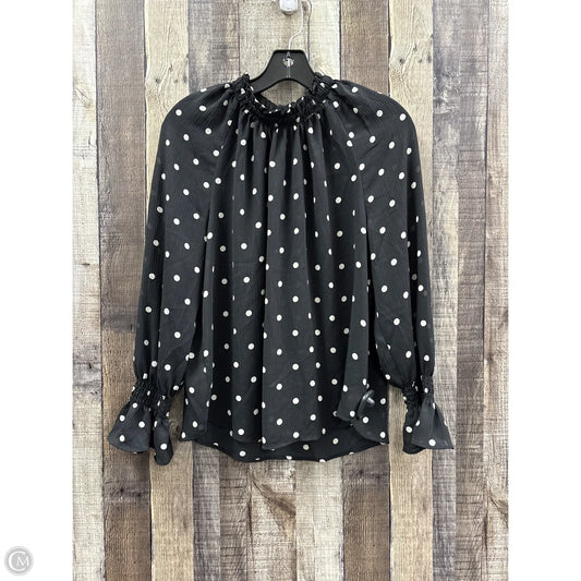 Top Long Sleeve By Loft In Polkadot Pattern, Size: Mp