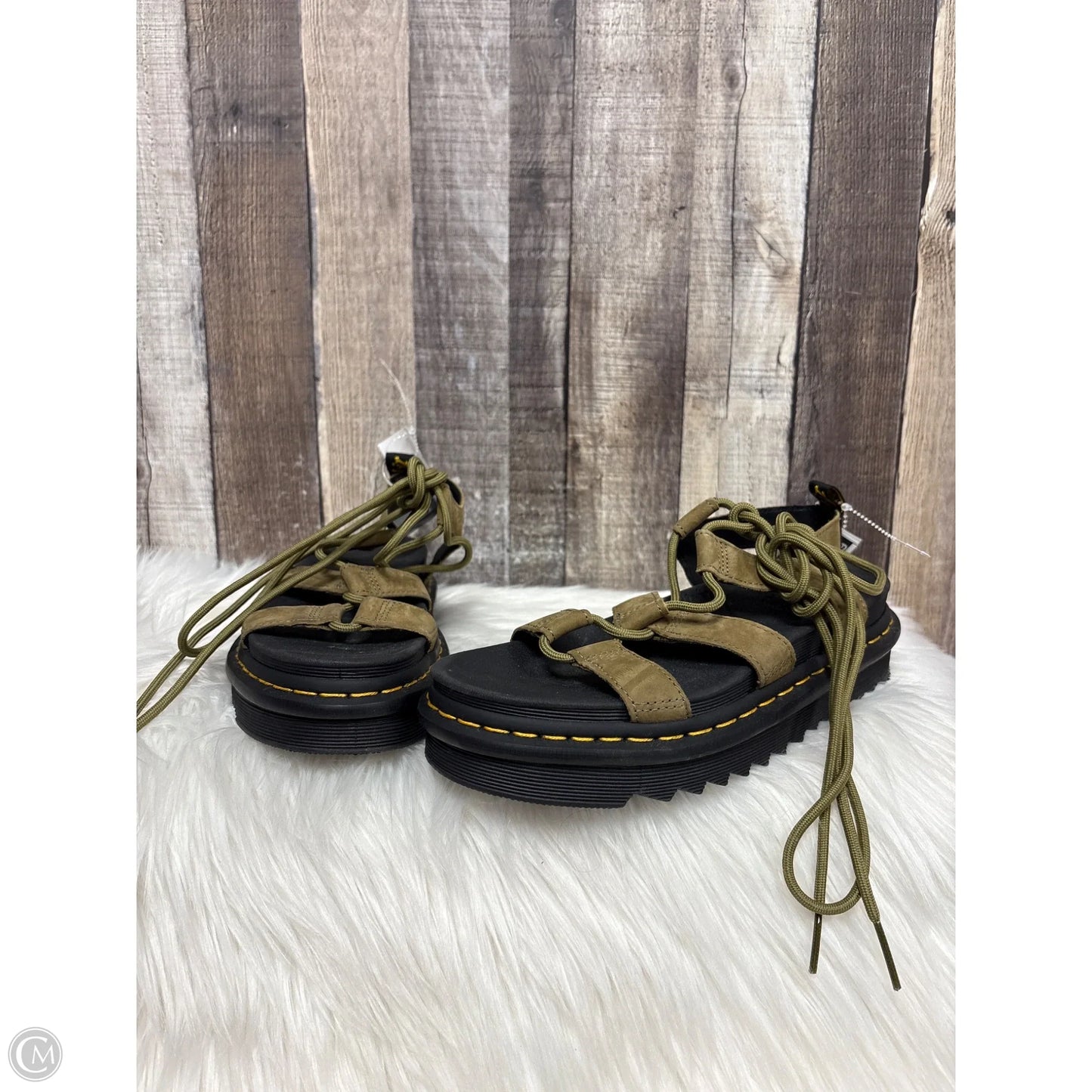 Sandals Heels Platform By Dr Martens In Green, Size: 8