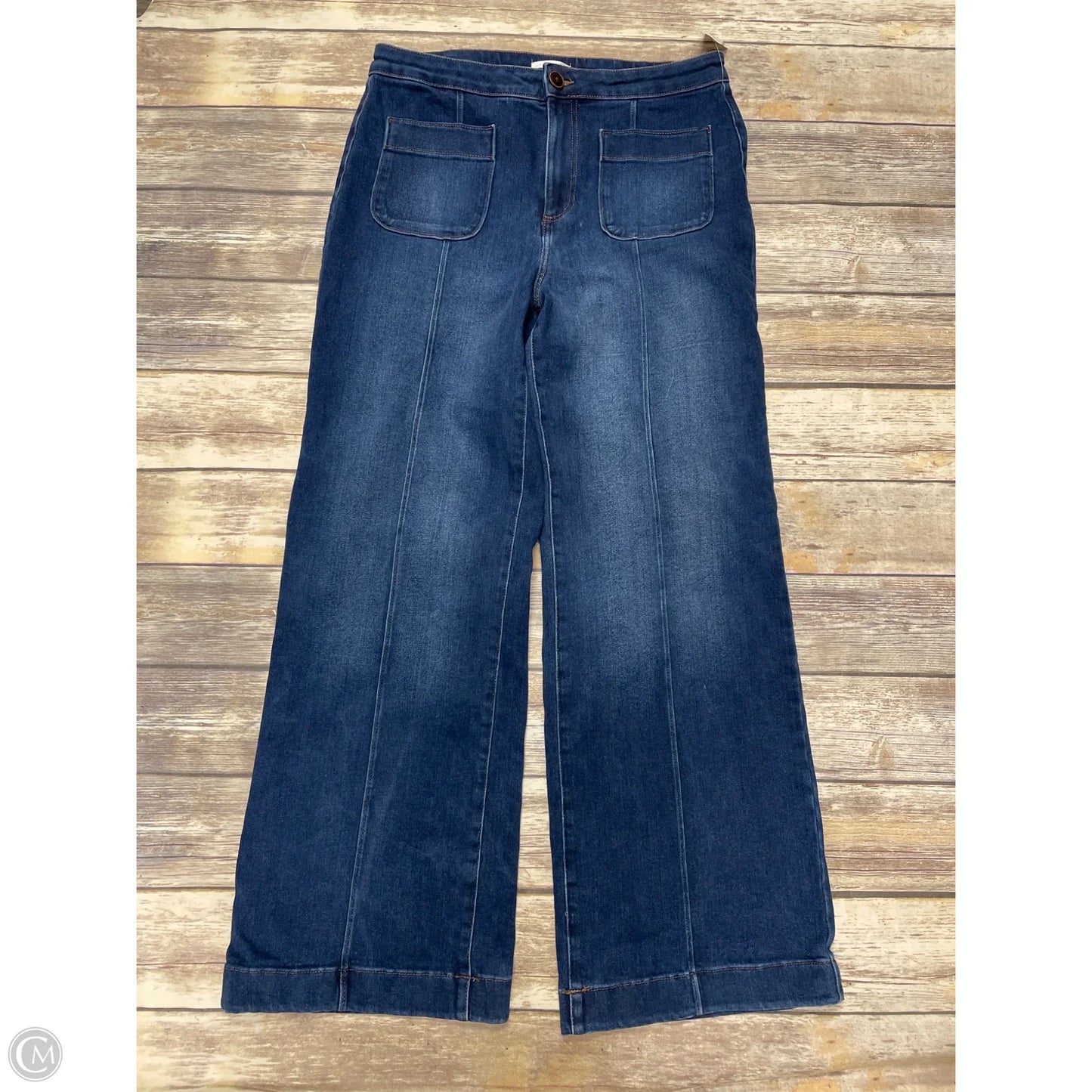 Jeans Wide Leg By Lc Lauren Conrad In Blue Denim, Size: 14