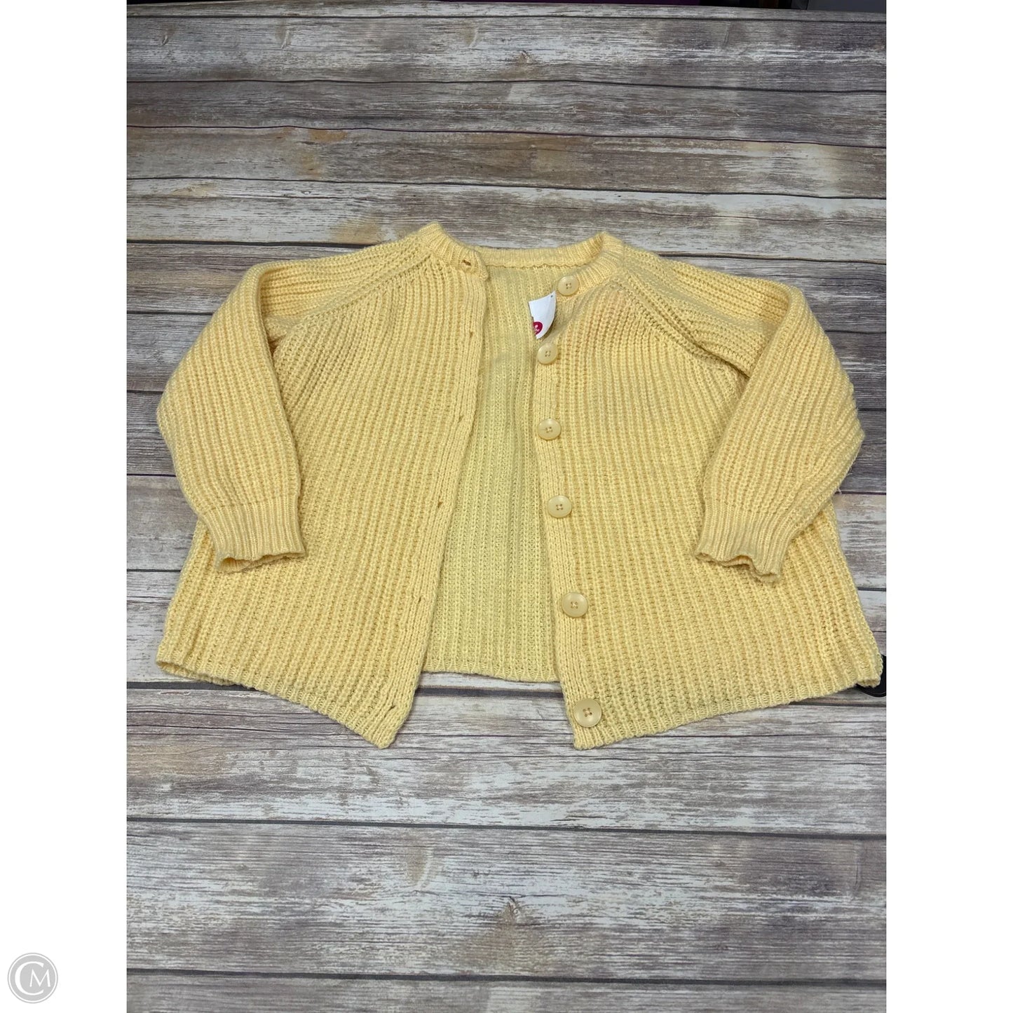 Sweater Cardigan By Cmf In Yellow, Size: L