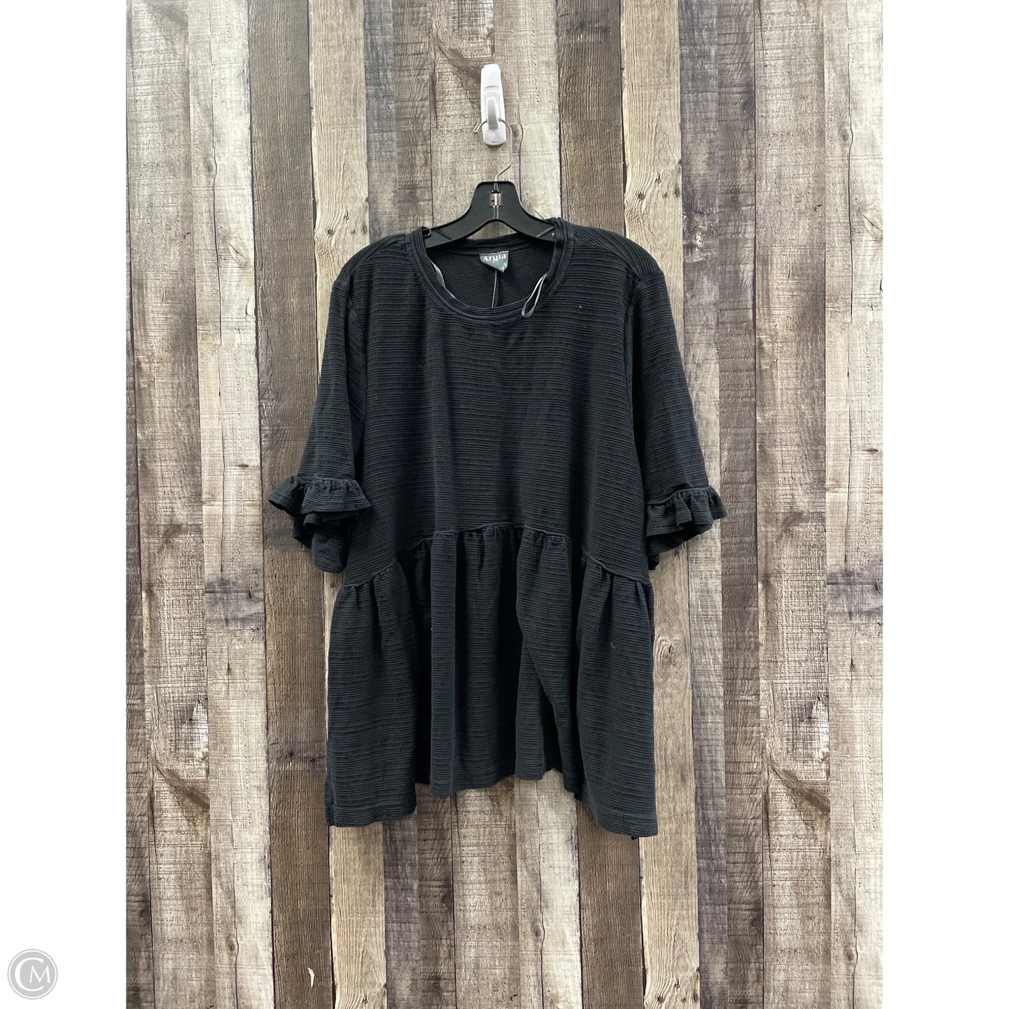 Top Short Sleeve By Arula In Black, Size: 3x
