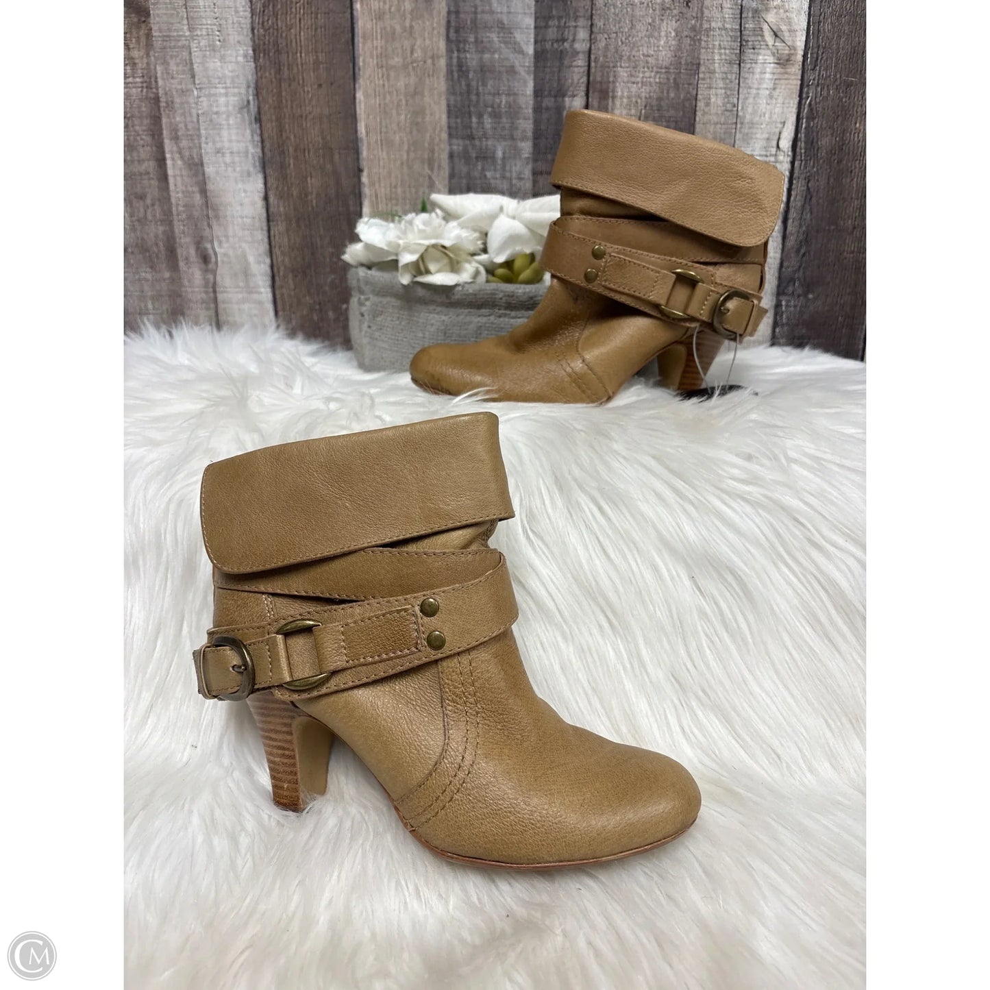 Boots Ankle Heels By Kelly And Katie In Tan, Size: 7