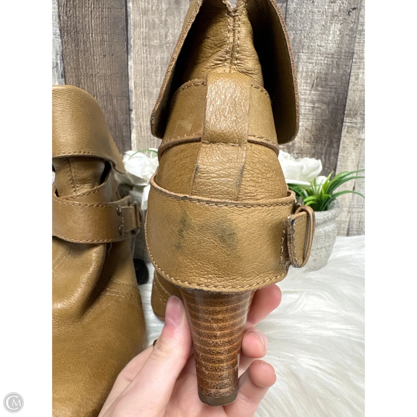 Boots Ankle Heels By Kelly And Katie In Tan, Size: 7