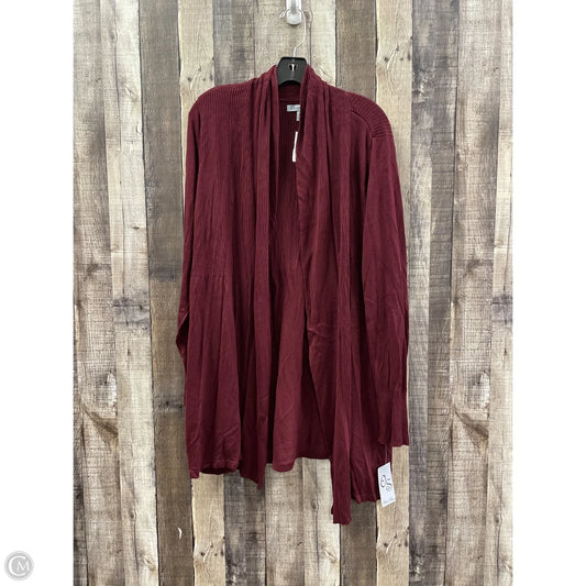Cardigan By Olivia Sky In Maroon, Size: 3x