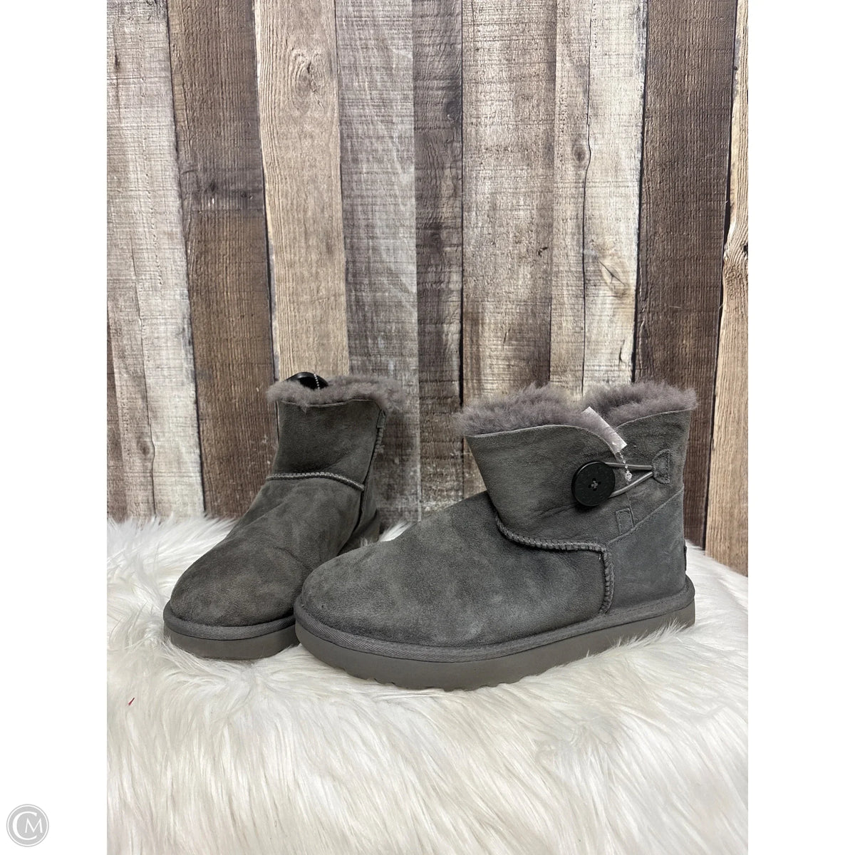 Boots Designer By Ugg In Grey, Size: 9
