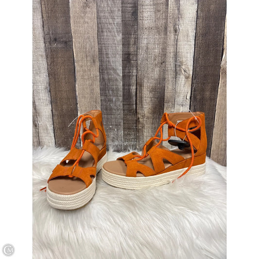 Sandals Heels Wedge By Sorel In Orange, Size: 8.5