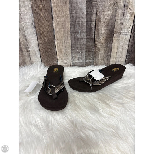 Sandals Heels Wedge By Cme In Brown, Size: 8