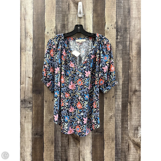 Top Short Sleeve By Loft In Multi-colored, Size: M
