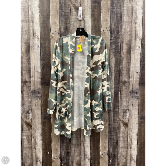 Cardigan By Zenana In Camouflage Print, Size: S