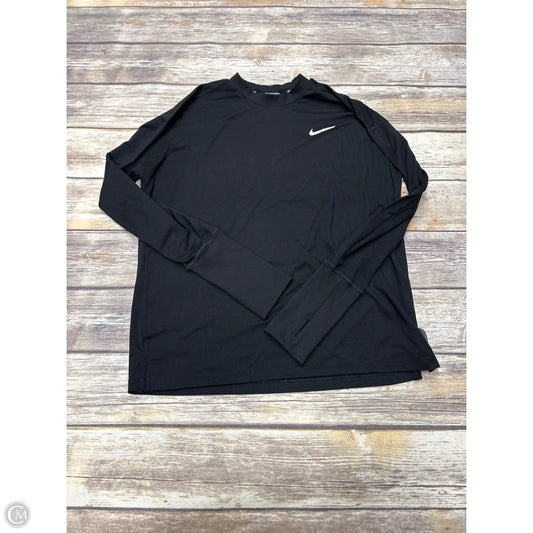 Athletic Top Long Sleeve Crewneck By Nike In Black, Size: M