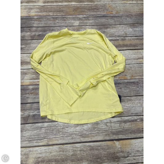 Athletic Top Long Sleeve Crewneck By Nike In Yellow, Size: M