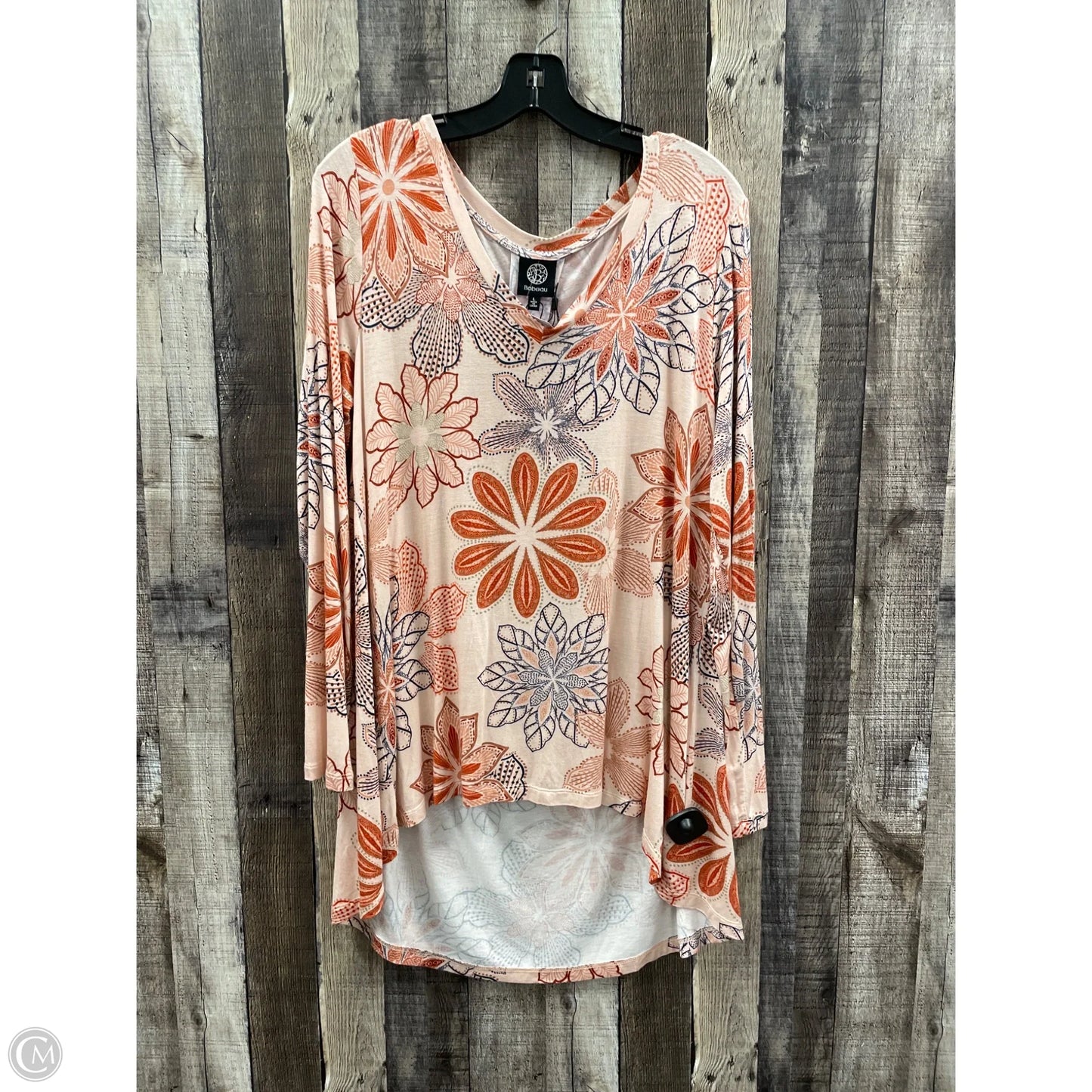 Top Long Sleeve By Bobeau In Pink, Size: L