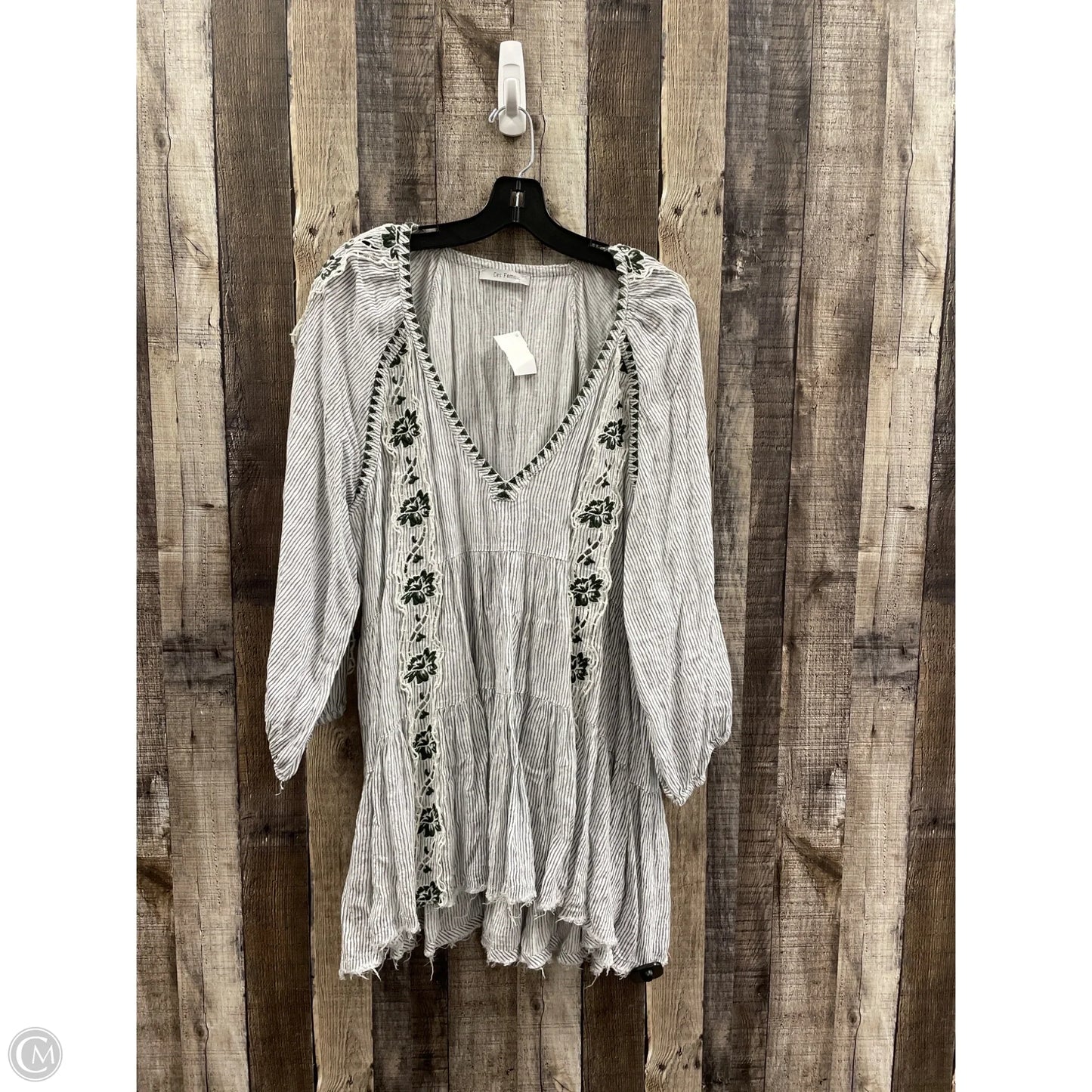 Dress Casual Short By Ces Femme In Striped Pattern, Size: L