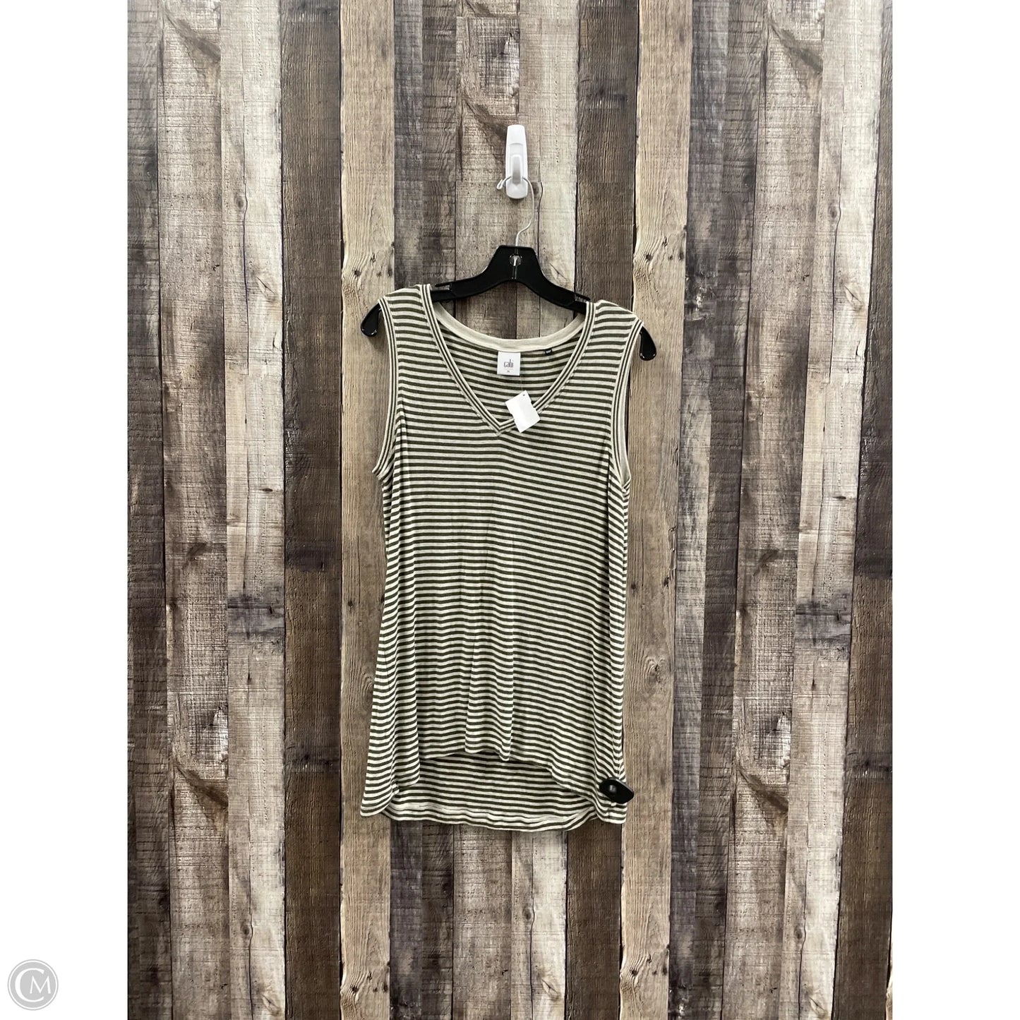 Top Sleeveless By Cabi In Striped Pattern, Size: M