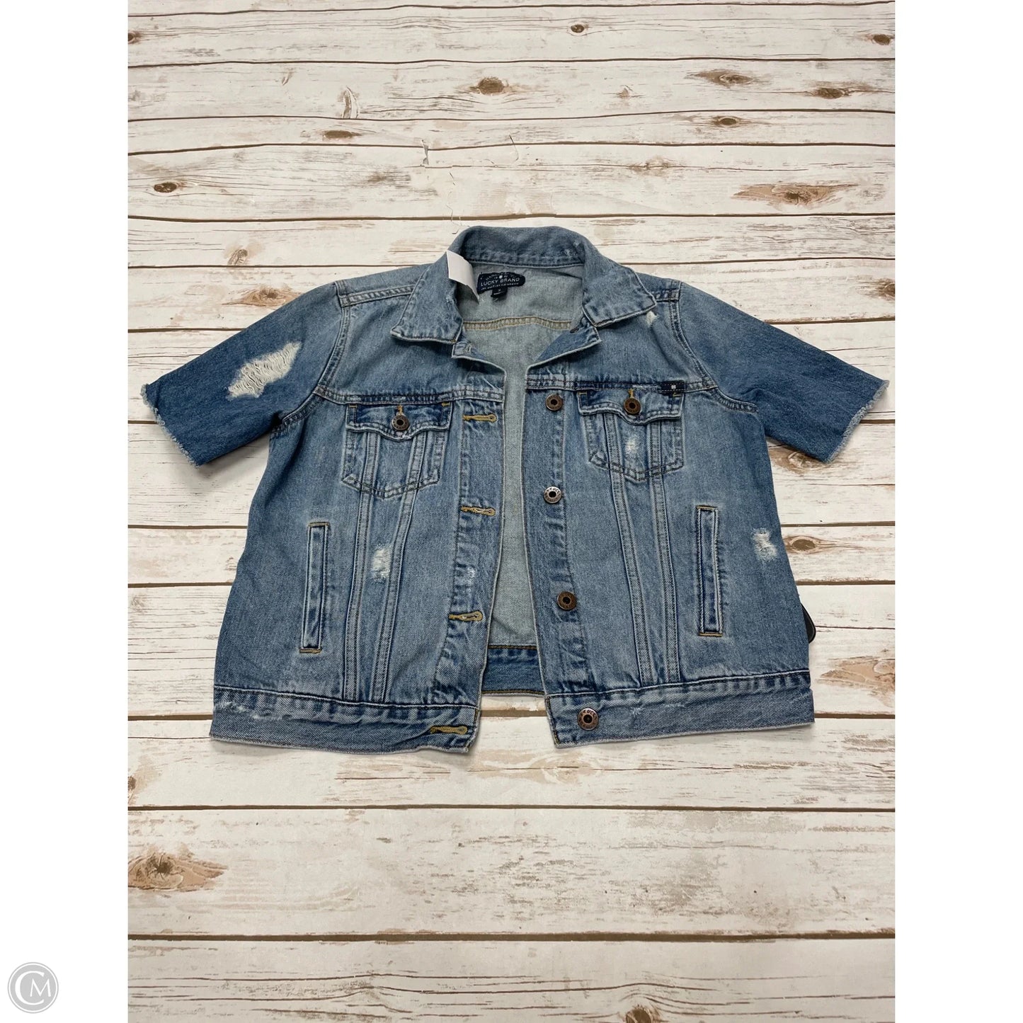 Jacket Denim By Lucky Brand In Blue Denim, Size: S
