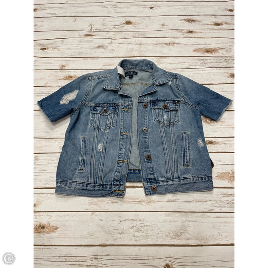 Jacket Denim By Lucky Brand In Blue Denim, Size: S