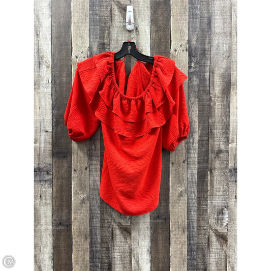 Top Short Sleeve By Cece In Red, Size: S