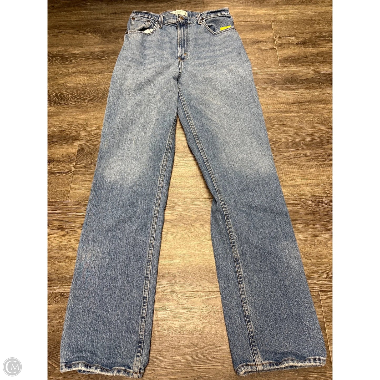 Jeans Straight By Abercrombie And Fitch In Blue Denim, Size: 8l
