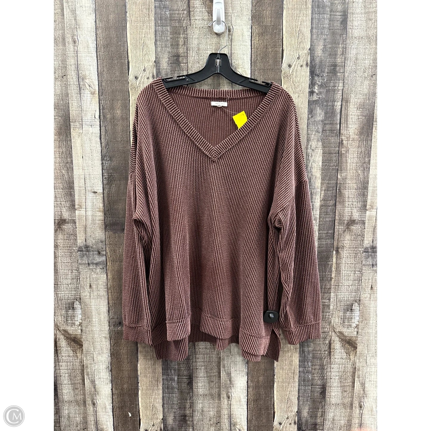 Top Long Sleeve By Maurices In Maroon, Size: Xxl