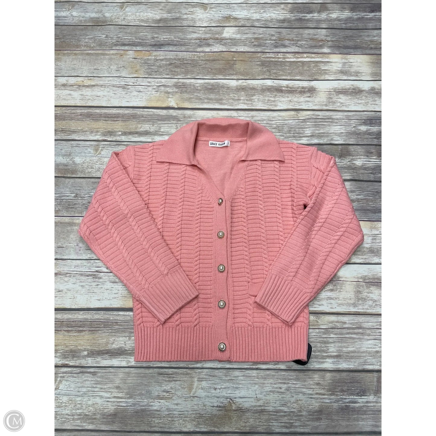 Sweater Cardigan By Grace Karin In Pink, Size: S