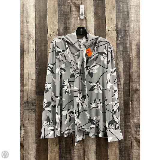 Top Long Sleeve By Calvin Klein In Grey, Size: L