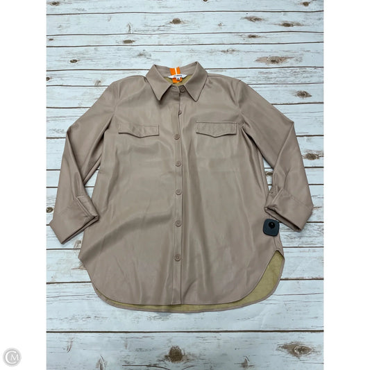 Jacket Shirt By Bb Dakota In Taupe, Size: M