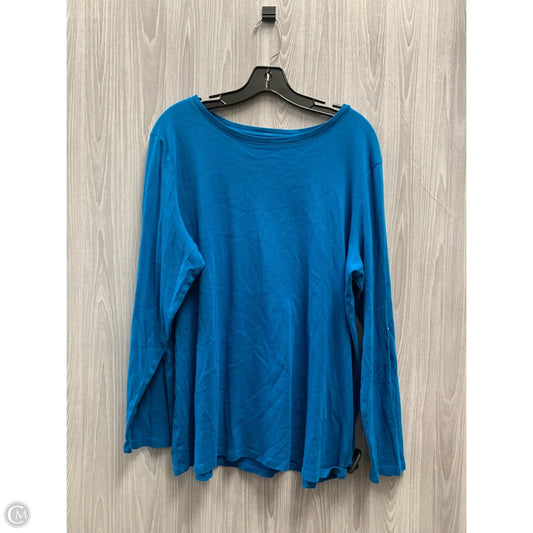 Top Long Sleeve Basic By Massini In Blue, Size: 3x