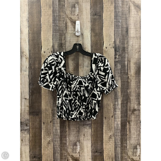 Top Short Sleeve Basic By Monteau In Black & White, Size: M