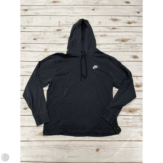 Athletic Top Long Sleeve Hoodie By Nike In Black, Size: S