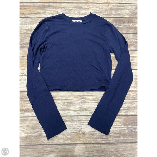 Athletic Top Long Sleeve Crewneck By Double Zero In Navy, Size: L