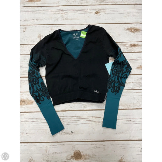 Athletic Top Long Sleeve Crewneck By Cmc In Black & Blue, Size: S