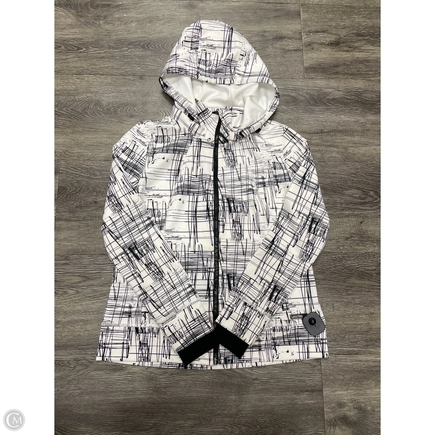 Athletic Jacket By Calvin Klein In White, Size: M